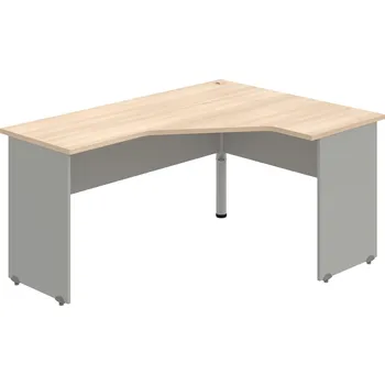 Psací stůl GEV 60 L – Stůl ergo levý 160 × 120 cm - Akát , Šedá , Šedý kov