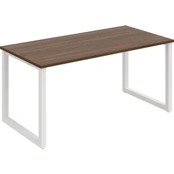 Psací stůl UJ O 1600 – Stůl jednací rovný délky 160 cm - Ořech , Bílý kov