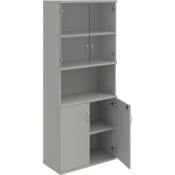 Policová skříň SZ 5 80 10 – Skříň policová dvéřová 192 × 80 cm - Šedá , Šedá , USN – Hobis