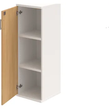 Policová skříň SZ 3 40 01 L – Skříň policová dvéřová 115,2 × 40 cm - Dub , Bílá , USH – hranatá
