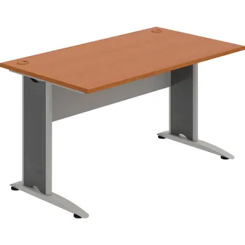 Psací stůl CS 1400 – Stůl pracovní rovný 140 cm - Třešeň , Šedá , Šedý kov
