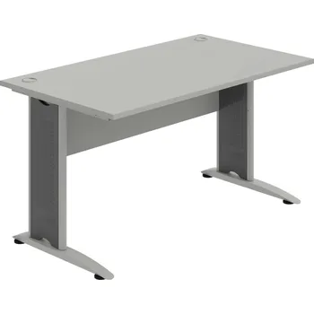 Psací stůl CS 1400 – Stůl pracovní rovný 140 cm - Šedá , Šedá , Šedý kov