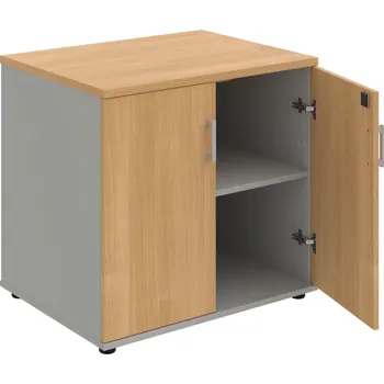 SPZ 80 60 N – Skříňka ke stolu, zavřená, š. 80 cm, léta napříč - Dub , Šedá , USH – hranatá