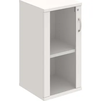 Policová skříň SZ 2 40 02 L – Skříň policová dvéřová 76,8 × 40 cm - Bílá , Bílá , USN – Hobis