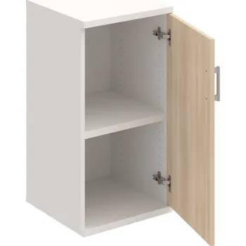 Policová skříň S 2 40 01 P – Skříň policová dvéřová 76,8 × 40 cm - Akát , Bílá , USH – hranatá