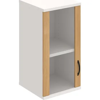 Policová skříň S 2 40 02 L H – Skříň policová dvéřová 76,8 × 40 cm - Dub , Bílá , UCO – černá