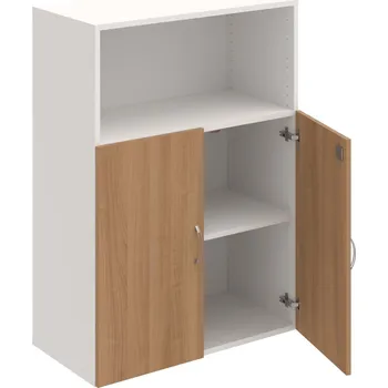 Policová skříň DZ 3 80 02 – Skříň policová dvéřová 111 × 80 cm - Višeň , Bílá , USN – Hobis