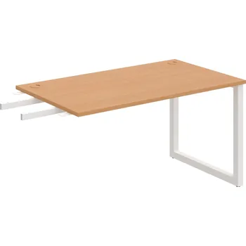 Psací stůl US O 1400 RU – Stůl pracovní délky 140 cm, k řetězení - Buk , Bílý kov
