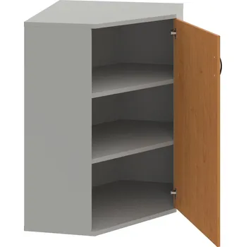 Policová skříň SRV 3 01 P – Skříň vnitřní roh pravá 115,2 cm - Olše , Šedá , UCO – černá