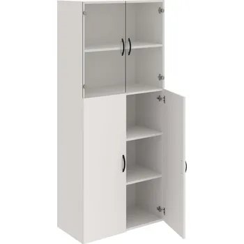 Policová skříň D 5 80 08 – Skříň policová dvéřová 185 × 80 cm - Bílá , Bílá , UCO – černá