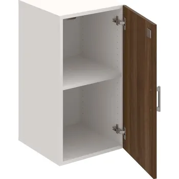 Policová skříň DZ 2 40 01 – Skříň policová dvéřová 74 × 40 cm - Ořech , Bílá , USH – hranatá