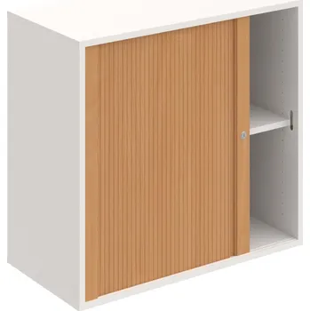 Policová skříň DZ 2 80 03 L – Skříň polic rolet levá 74 × 80 cm - Bílá , Buk