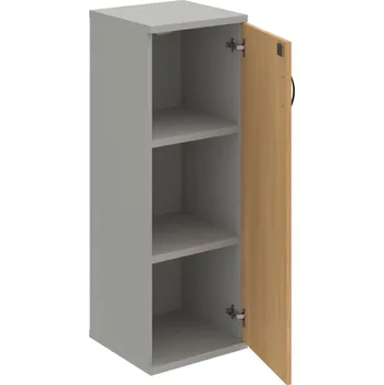 Policová skříň SZ 3 40 01 P – Skříň policová dvéřová 115,2 × 40 cm - Dub , Šedá , UCO – černá
