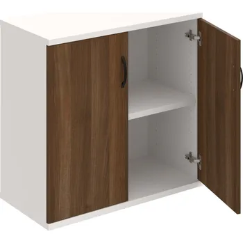 Policová skříň S 2 80 01 – Skříň policová dvéřová 76,8 × 80 cm - Ořech , Bílá , UCO – černá