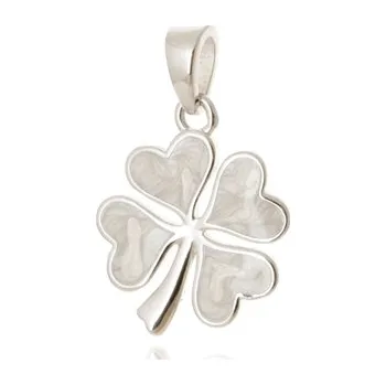Přívěsek Stříbrný přívěšek čtyřlístek s perletí STRZ1193F