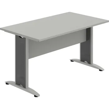 Jednací stůl CJ 1400 – Stůl jednací rovný 140 cm - Šedá , Šedá , Šedý kov