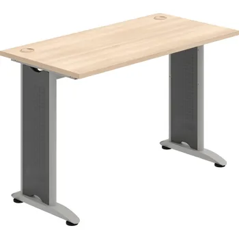 Psací stůl FE 1200 – Stůl pracovní rovný 120 cm, hl. 60 - Akát , Šedý kov