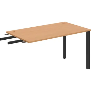 Psací stůl US 1400 RU – Stůl pracovní délky 140 cm, k řetězení - Buk , Černý kov