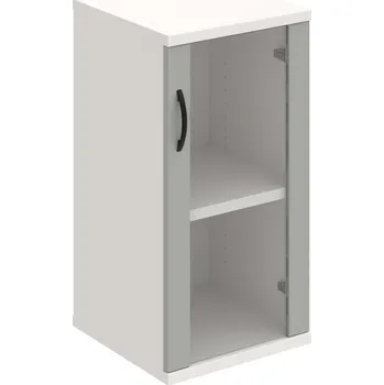 Policová skříň S 2 40 02 P – Skříň policová dvéřová 76,8 × 40 cm - Šedá , Bílá , UCO – černá