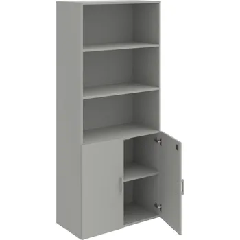 Policová skříň DZ 5 80 03 – Skříň policová dvéřová 185 × 80 cm - Šedá , Šedá , USH – hranatá