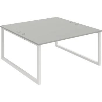 Psací stůl USD O 1600 – Stůl pracovní 160 × 160 cm - Šedá , Bílý kov