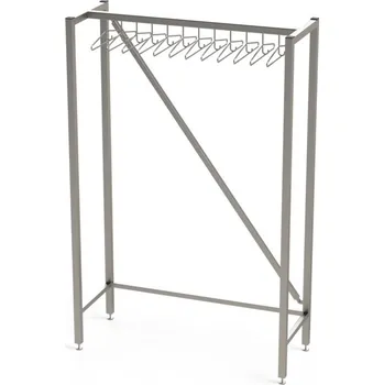 Věšák Nerezový věšák na oblečení do čistých prostor, 12 ramínek, 1300 x 500 x 2000 mm