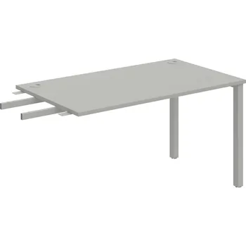 Psací stůl US 1400 RU – Stůl pracovní délky 140 cm, k řetězení - Šedá , Šedý kov