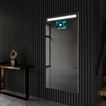 Zrcadlo Vertikální koupelnové zrcadlo v rámu s LED podsvícením L12
