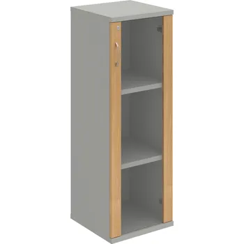 Policová skříň SZ 3 40 02 P – Skříň policová dvéřová 115,2 × 40 cm - Dub , Šedá , USN – Hobis