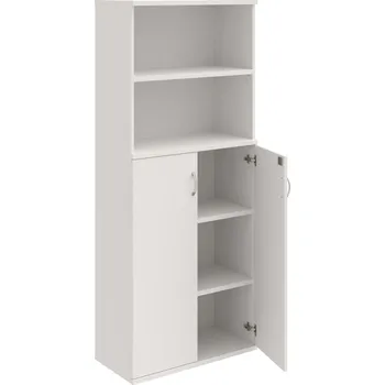 SZ 5 80 04 – Skříň policová dvéřová 192 × 80 cm - Bílá , Bílá , USN – Hobis