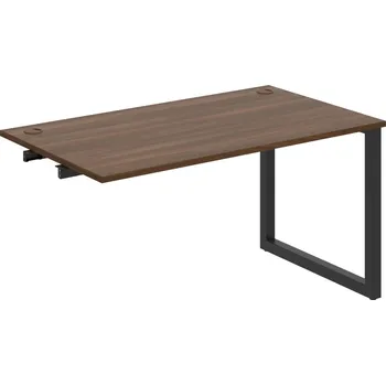 Psací stůl US O 1400 R – Stůl pracovní délky 140 cm, k řetězení - Ořech , Černý kov