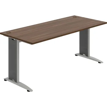 Psací stůl FS 1800 – Stůl pracovní rovný 180 cm - Ořech , Šedý kov