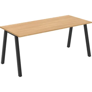 Psací stůl UJ A 1800 – Stůl jednací rovný délky 180 cm - Dub , Černý kov
