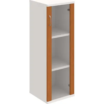 Policová skříň S 3 40 02 P – Skříň policová dvéřová 115,2 × 40 cm - Třešeň , Bílá , USN – Hobis