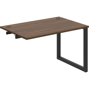 Psací stůl US O 1200 R – Stůl pracovní délky 120 cm, k řetězení - Ořech , Černý kov