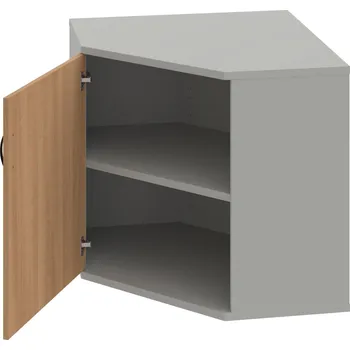 Policová skříň SRV 2 01 L – Skříň vnitřní roh levá 76,8 cm - Višeň , Šedá , UCO – černá