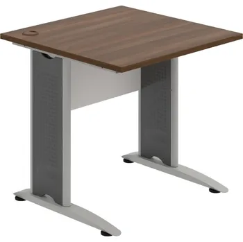 Psací stůl CS 800 – Stůl pracovní rovný 80 cm - Ořech , Bílá , Šedý kov