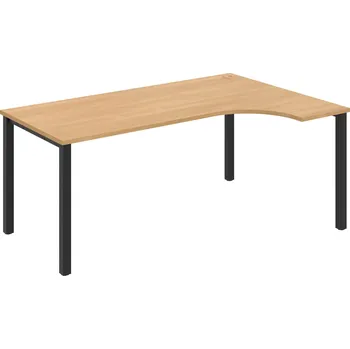Psací stůl UE 1800 L – Stůl ergo levý 180 × 120 cm - Dub , Černý kov