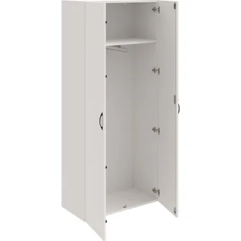 Policová skříň DZR 5 80 01 – Skříň šatní dvéřová 185 × 80 cm - Bílá , Bílá , UCO – černá