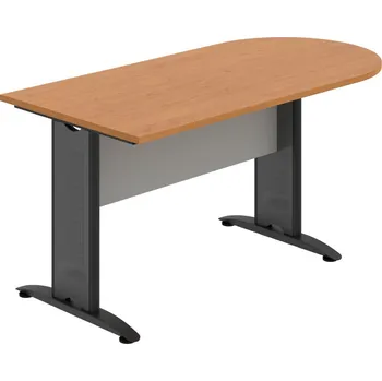 Jednací stůl CP 1600 1 – Stůl jednací oblouk 160 cm - Olše , Šedá , Černý kov