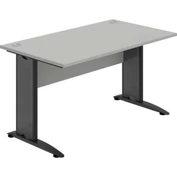 Psací stůl CS 1400 – Stůl pracovní rovný 140 cm - Šedá , Šedá , Černý kov
