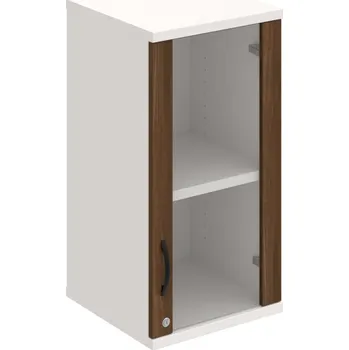 Policová skříň SZ 2 40 02 P H – Skříň policová dvéřová 76,8 × 40 cm - Ořech , Bílá , UCO – černá