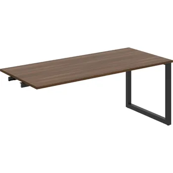 Psací stůl UJ O 1800 R – Stůl jednací rovný délky 180 cm, k řetězení - Ořech , Černý kov