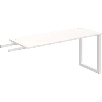 Psací stůl UE O 1600 RU – Stůl pracovní délky 160 cm, hl. 60 cm, k řetězení - Bílá , Bílý kov