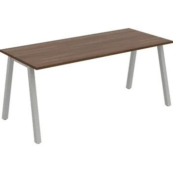 Psací stůl UJ A 1800 – Stůl jednací rovný délky 180 cm - Ořech , Šedý kov