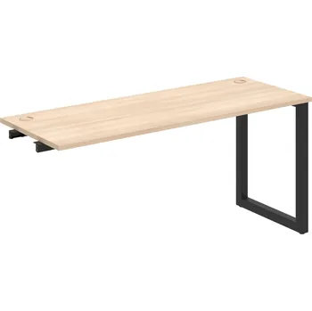 Psací stůl UE O 1600 R – Stůl pracovní délky 160 cm, hl 60 cm, k řetězení - Akát , Černý kov