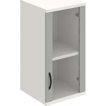 Policová skříň SZ 2 40 02 P H – Skříň policová dvéřová 76,8 × 40 cm - Šedá , Bílá , UCO – černá