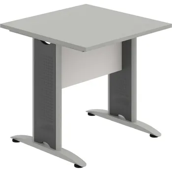 Jednací stůl CJ 800 – Stůl jednací rovný 80 cm - Šedá , Bílá , Šedý kov