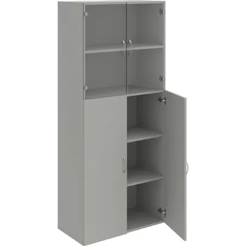 Policová skříň D 5 80 08 – Skříň policová dvéřová 185 × 80 cm - Šedá , Šedá , USN – Hobis