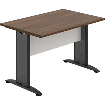Jednací stůl CJ 1200 – Stůl jednací rovný 120 cm - Ořech , Bílá , Černý kov
